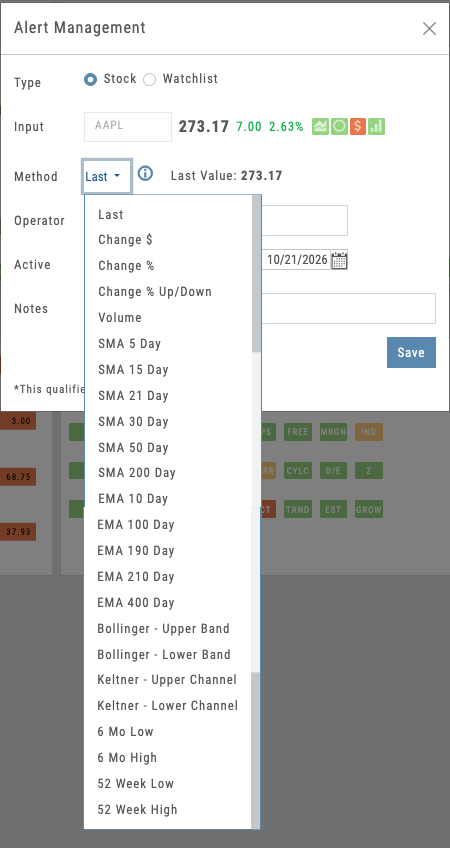 iVest+ multi-condition alert builder